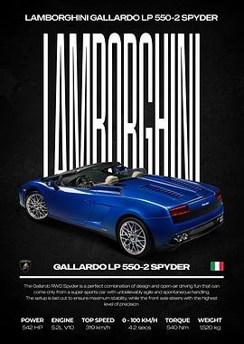 Lamborghini Gallardo LP 550-2 Spyder Poster