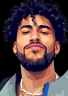 Bad Bunny Pop Art Portrait