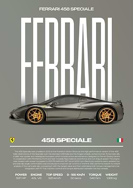 Ferrari 458 Speciale Car Poster