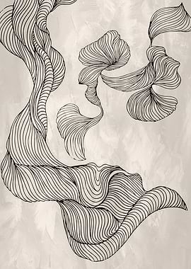 Abstract Swirling Lines Art