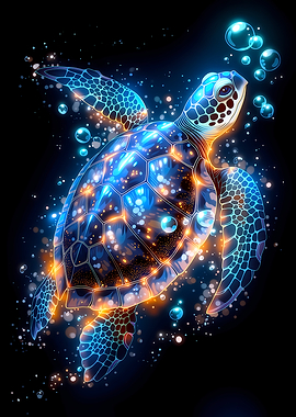 Neon Sea Turtle