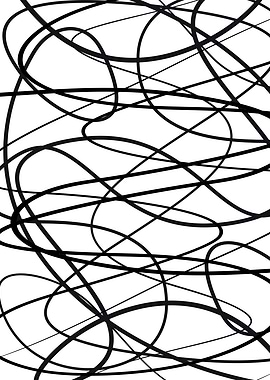 Abstract Black and White Scribble Art