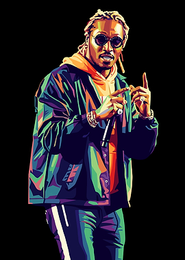 Rapper Future in Pop Art Style