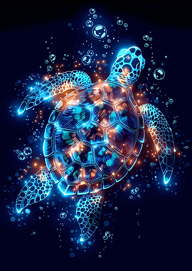 Neon Sea Turtle