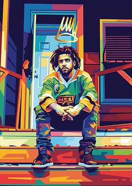 J. Cole Pop Art Portrait