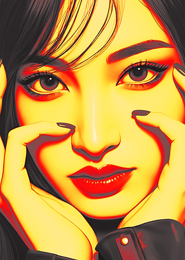 Close-up Portrait of Kim Ji Won , Liz with Red Lips