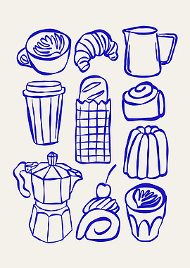 Blue Line Art Coffee and Pastries