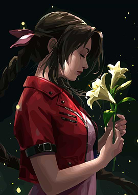 Aerith Gainsborough with Flowers