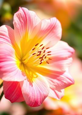 Close-up of a Pink and Yellow Flower