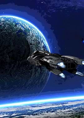 Spaceship near a planet