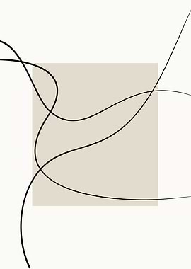 Abstract Lines on Beige Square