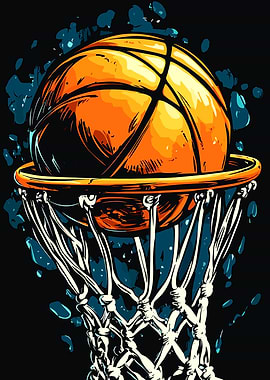 Basketball in Net