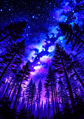 Starry Night Forest