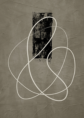 Abstract Black and White Line Art