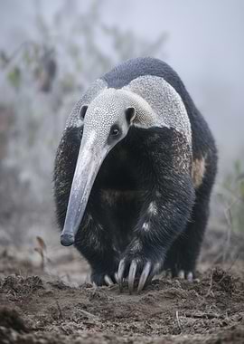 Giant Anteater in Misty Forest
