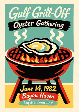 Gulf Grill-Off Oyster Gathering Poster