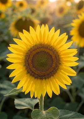 Close-up of a Sunflower in a Field
