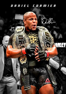 Daniel Cormier with Championship Belts