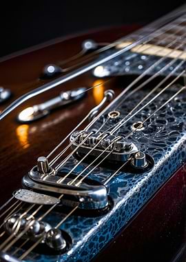 Close-up of a lap steel guitar