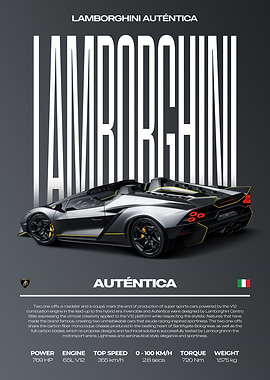 Lamborghini Auténtica Car Poster