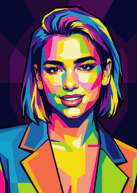 Dua Lipa Pop Art Portrait