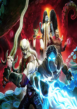 Fantasy Characters in Dramatic Scene