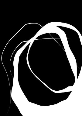 Abstract White Swirls on Black