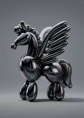 Shiny Black Balloon Pegasus