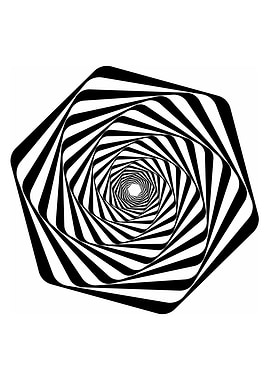 Black and white optical illusion spiral