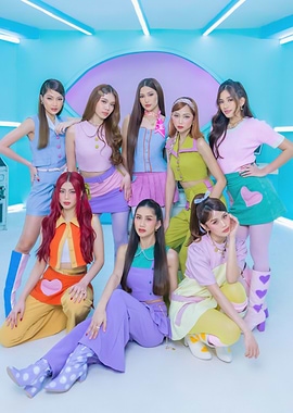 twice in colorful outfits