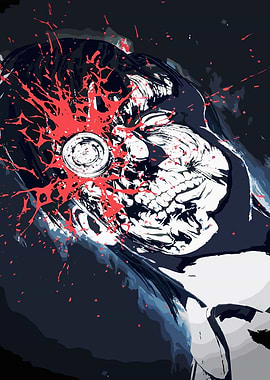 Bloody Zombie Face with Bullet Hole