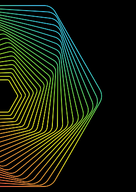 Abstract Hexagonal Gradient Lines