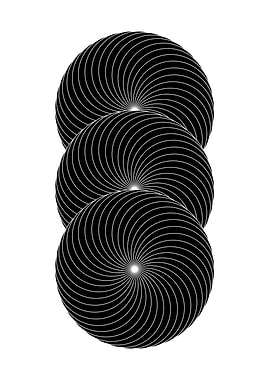 Three Swirling Black Circles