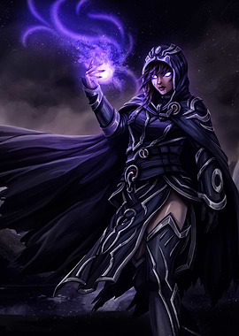 Dark Sorceress Casting Magic