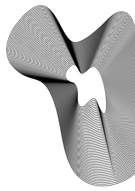 Abstract Black and White Wavy Lines