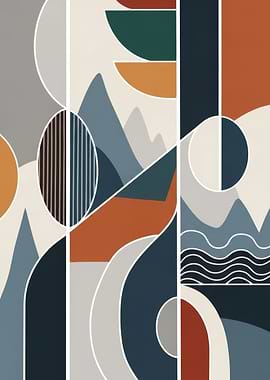 Abstract Geometric Landscape Art