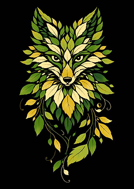 Leaf Fox Illustration