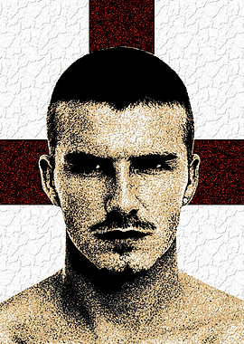 David Beckham England Flag Portrait