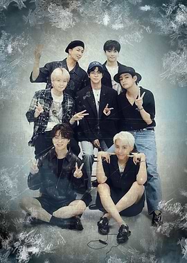 BTS Group Photo with Frosty Border