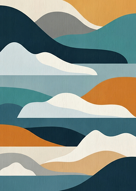 Abstract Landscape with Rolling Hills