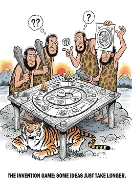 Cavemen Inventing the Wheel Game