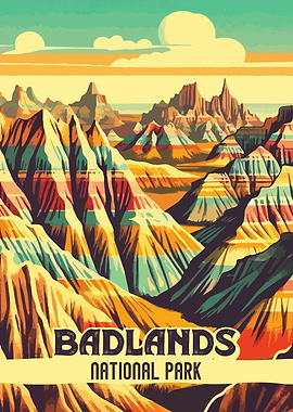 Badlands National Park Vintage Poster