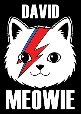 David Meowie Cat Bowie Lightning Bolt