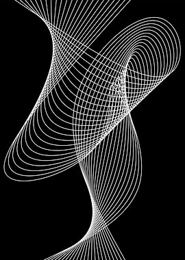 Abstract White Lines on Black Background