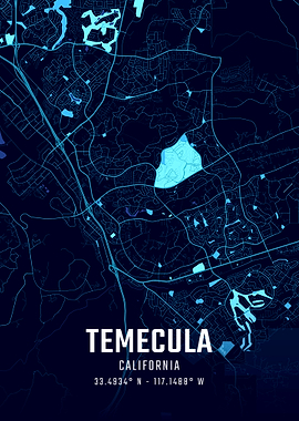 Temecula California Map Art