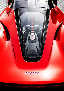 Red Ferrari Engine Bay Poster