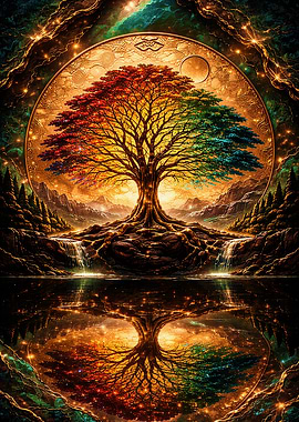 Vibrant Tree of Life Reflection