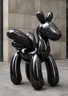 Black Balloon Dog Sculpture
