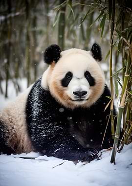 Panda in the Snow