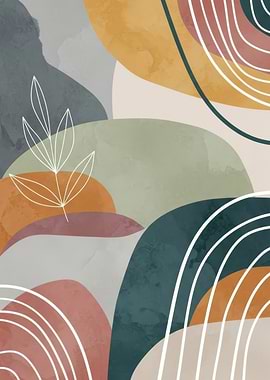 Abstract Mid-Century Modern Art